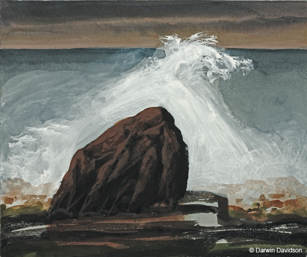 Hodermarsky, Red Rock - Rough Sea, 1995, W-1088